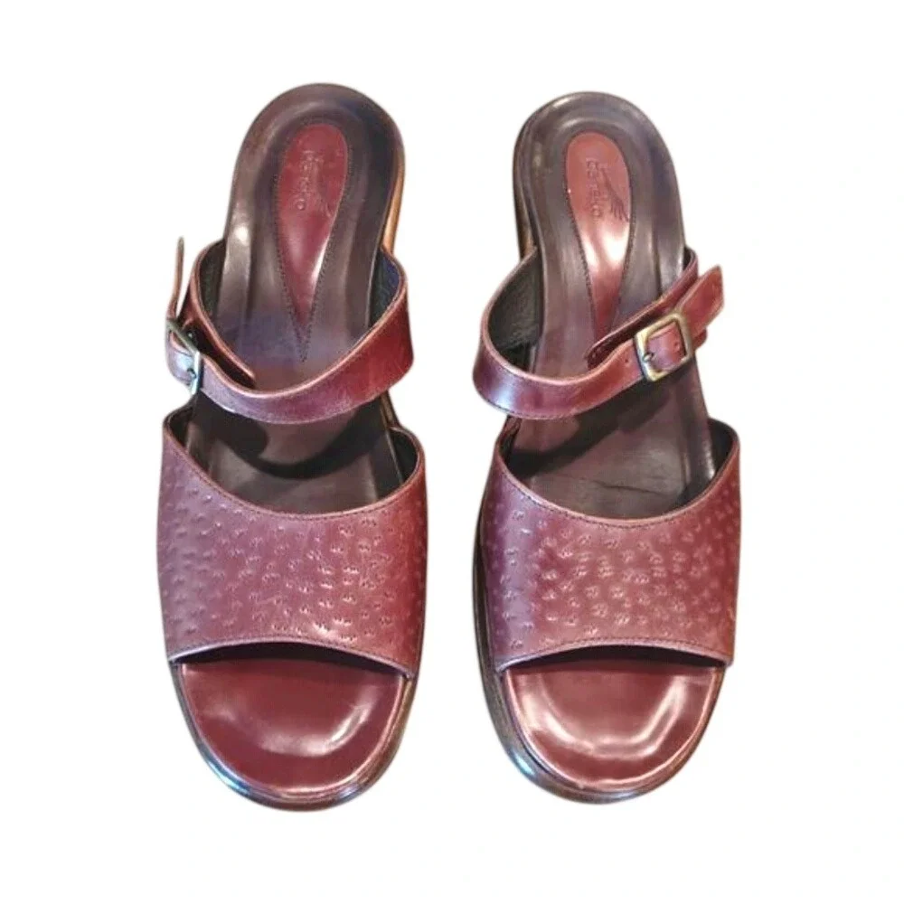 Dansko Annabel Leather platform slide sz US 9.5 EU 40 in Brown‎